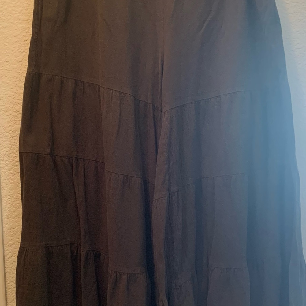 Elegant Olive Tiered pants with elastic wait and pockets XXL
